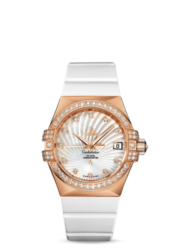Omega Constellation Co-Axial 35 Red Gold / Diamond / MOP Supernova / Rubber